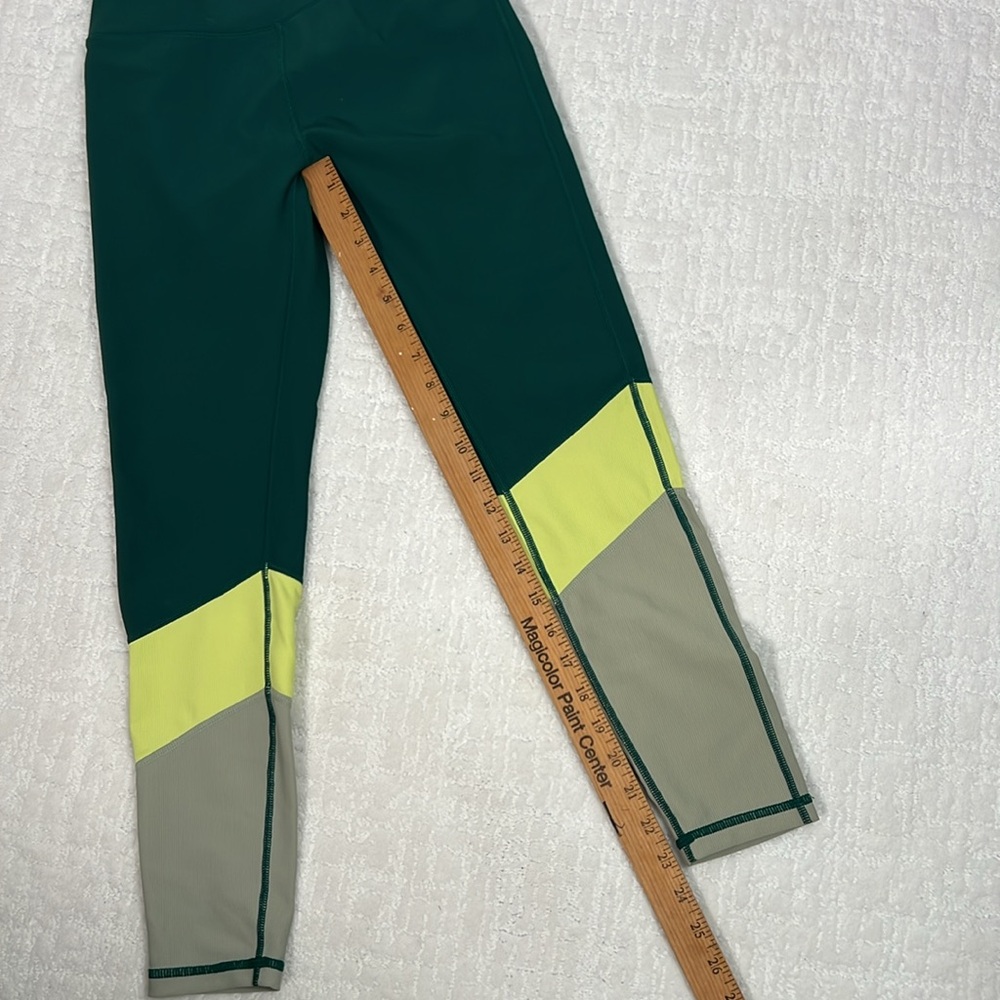 Wilo The Label green color block high waisted compression long crop leggings M - Picture 4 of 7